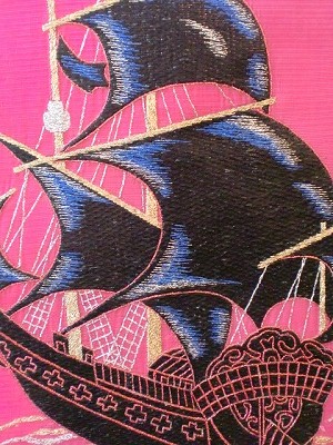 鮮やかピンクに帆船柄の名古屋帯（8/1） - 未分類 - 京都 銀座 東京 円