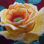 アンティーク名古屋帯　薔薇刺繍